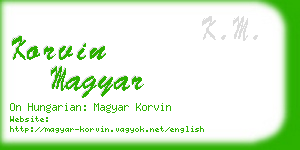 korvin magyar business card